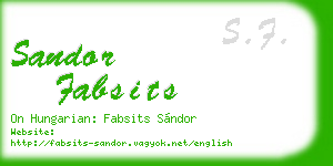 sandor fabsits business card